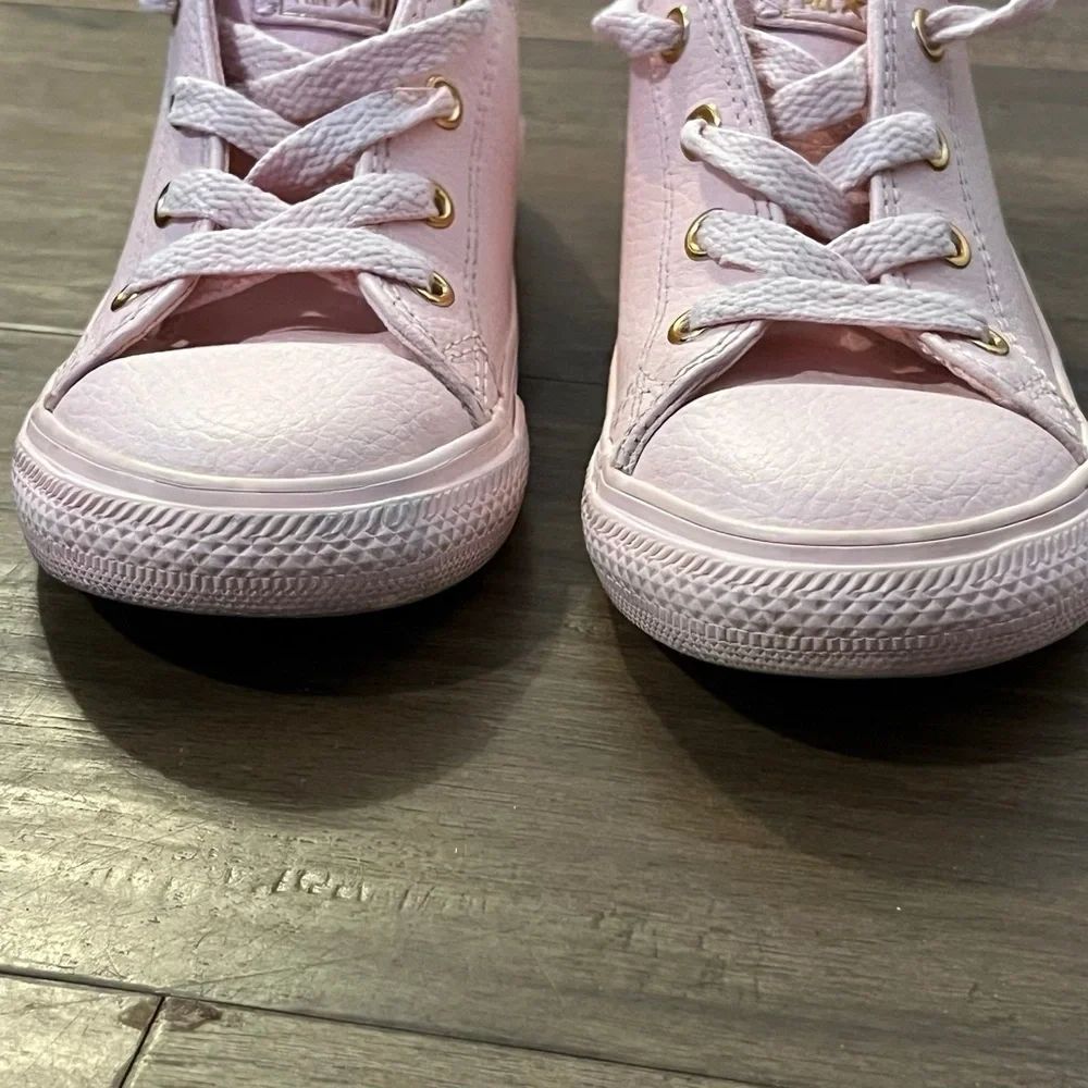 Converse All Star Light Pink Leather Sneakers Classic Style - Picture 2 of 7